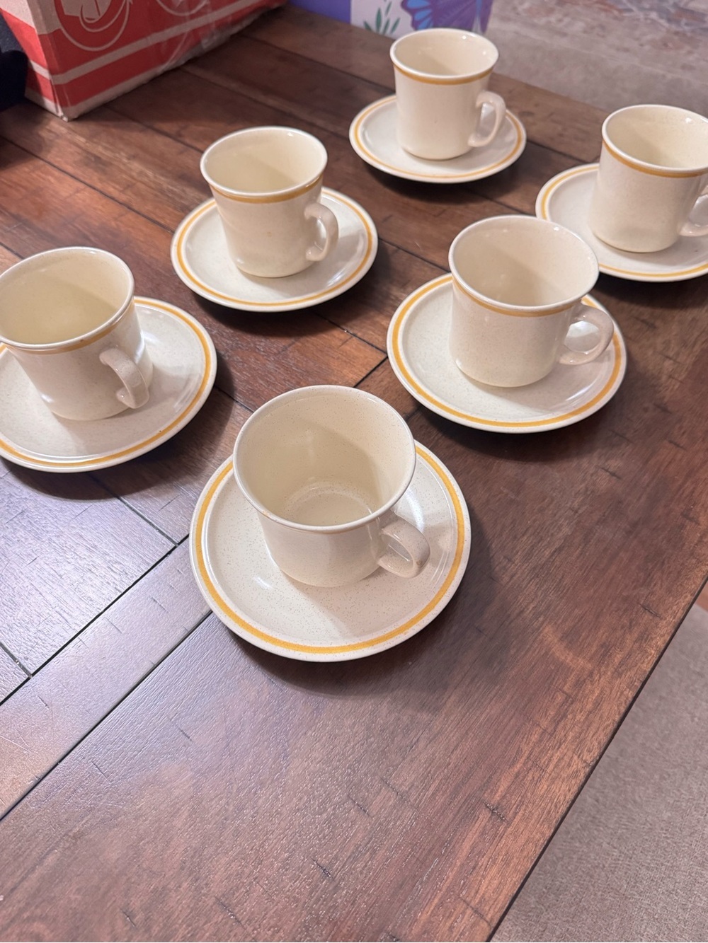 Hearthside “Garden Festival” Stoneware - Set of 6 cups + 6 saucers